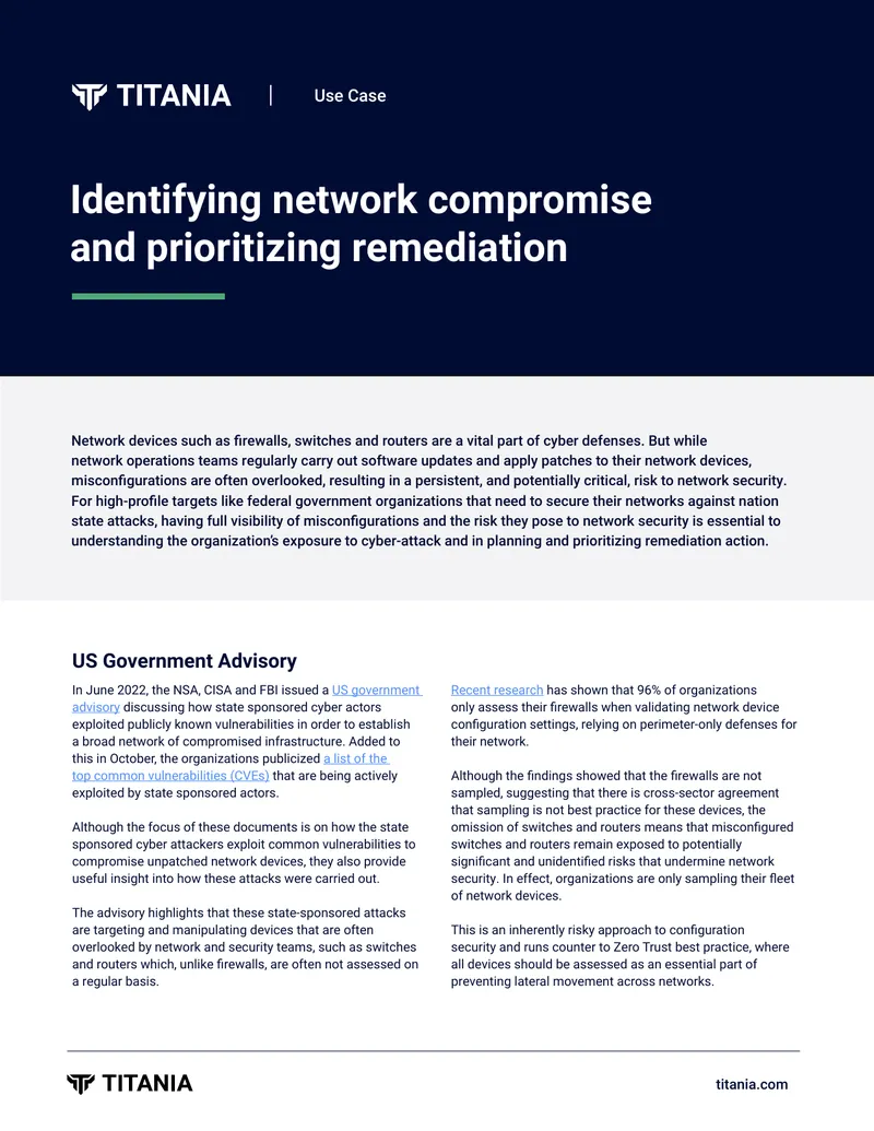 Identifying Network Compromise and Remediation Strategies