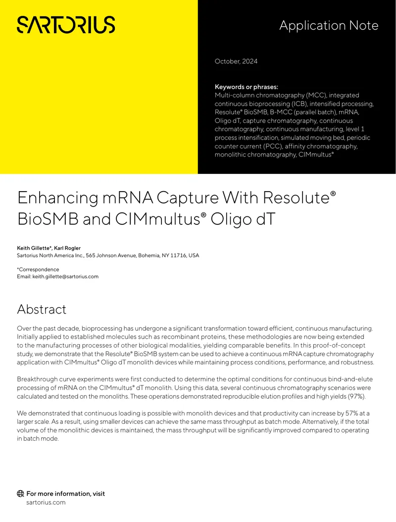 Enhancing mRNA Capture with Resolute BioSMB and CIMmultus Oligo dT