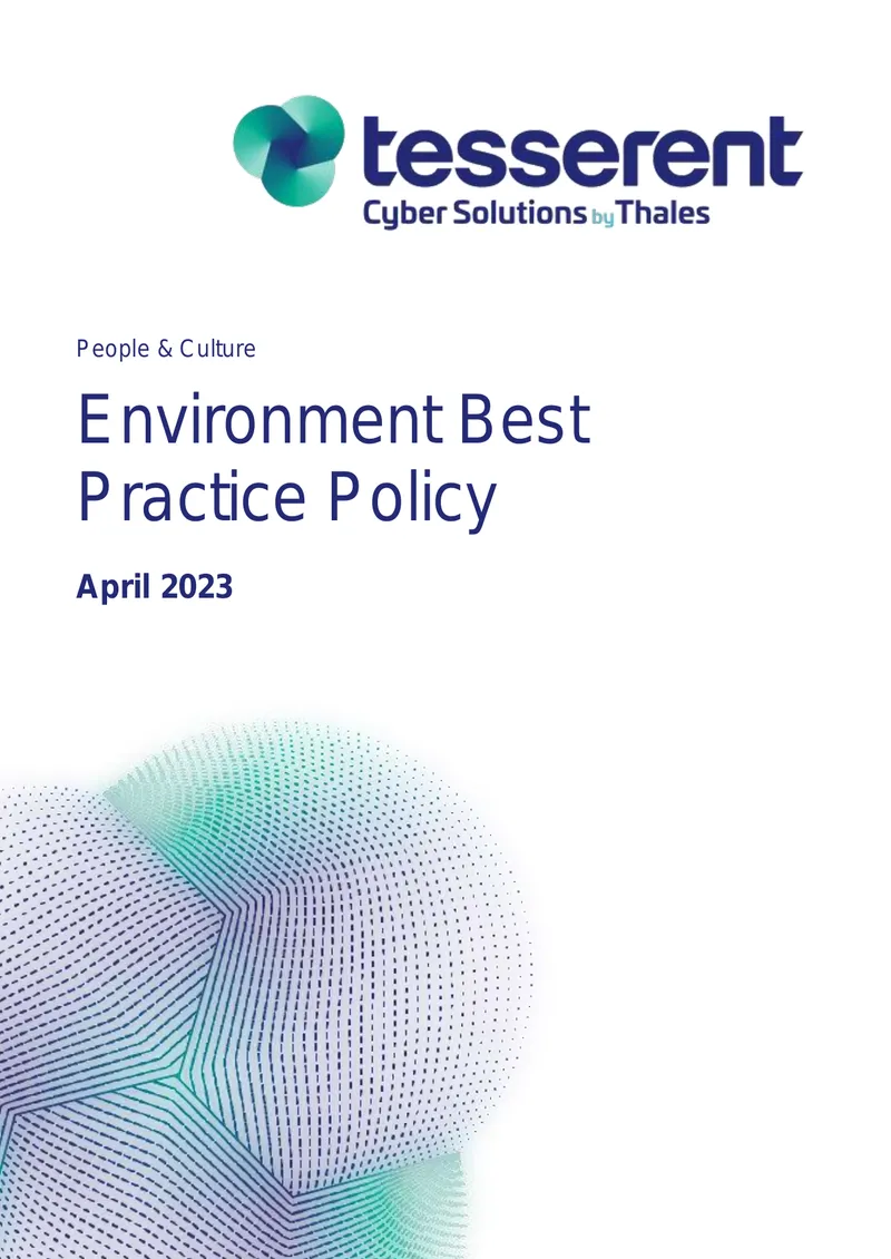 Environment Best Practice Policy for Tesserent