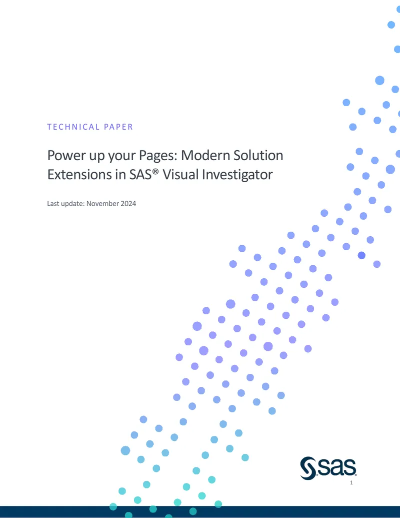 Guide to Solution Extensions in SAS Visual Investigator