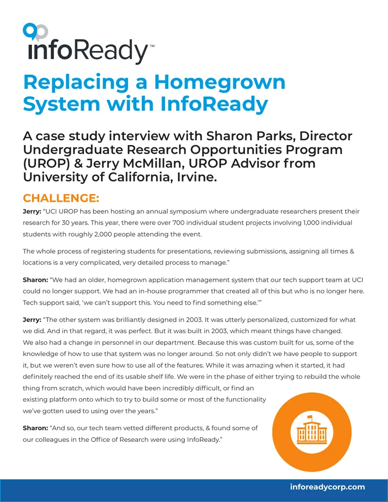 Replacing a Homegrown System with InfoReady