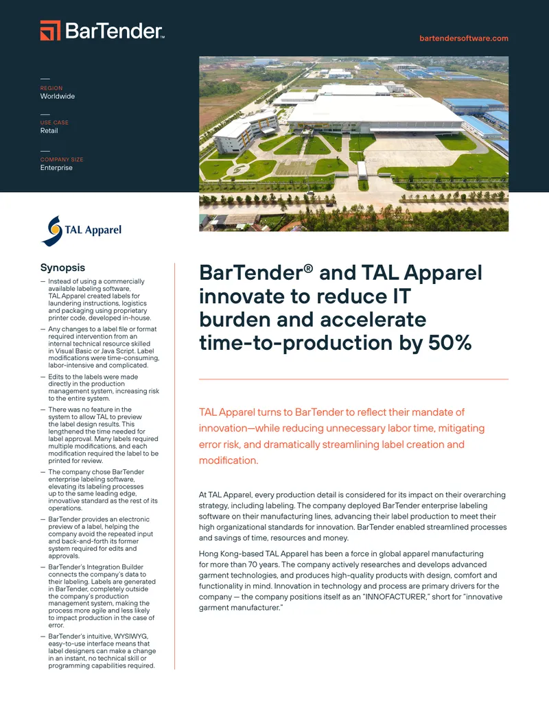 TAL Apparel Labeling System Implementation Case Study