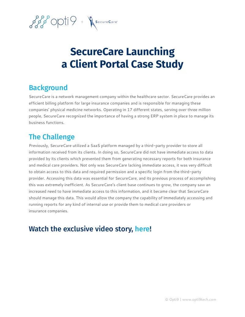 SecureCare Client Portal Development Case Study