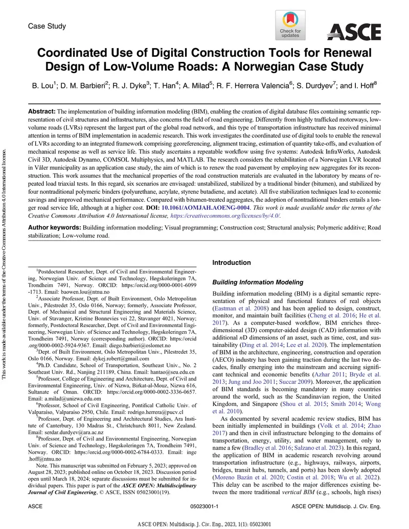 Coordinated Use of Digital Construction Tools for Low-Volume Roads