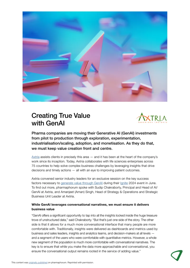 Generative AI Value Creation in Pharma