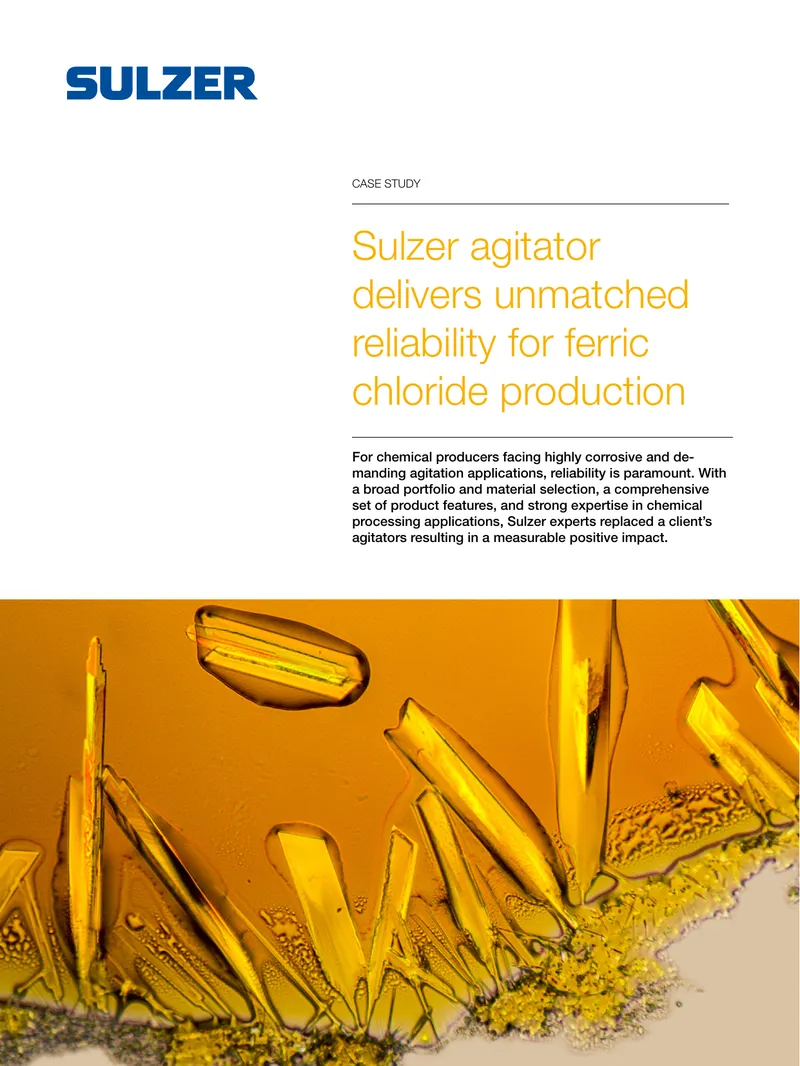 Sulzer Agitator Case Study for Ferric Chloride Production