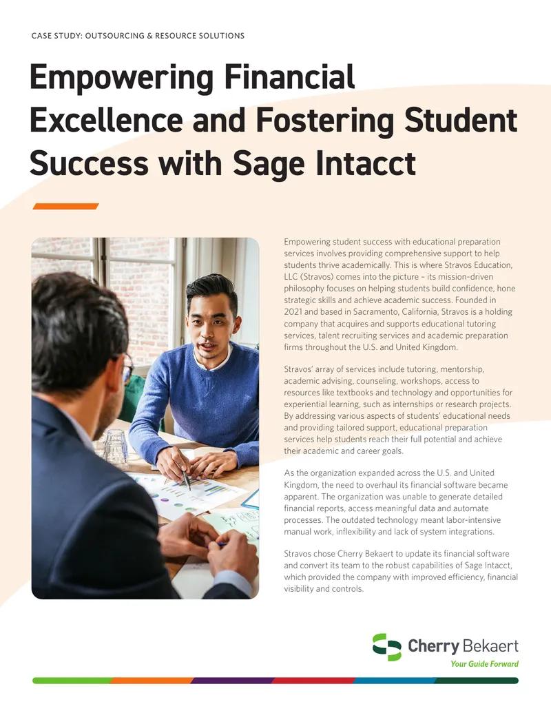 Financial Transformation Case Study for Stravos Education