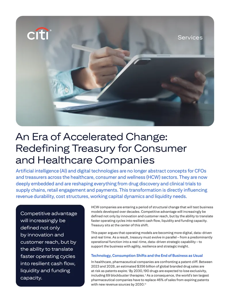 Redefining Treasury for Consumer and Healthcare Sectors