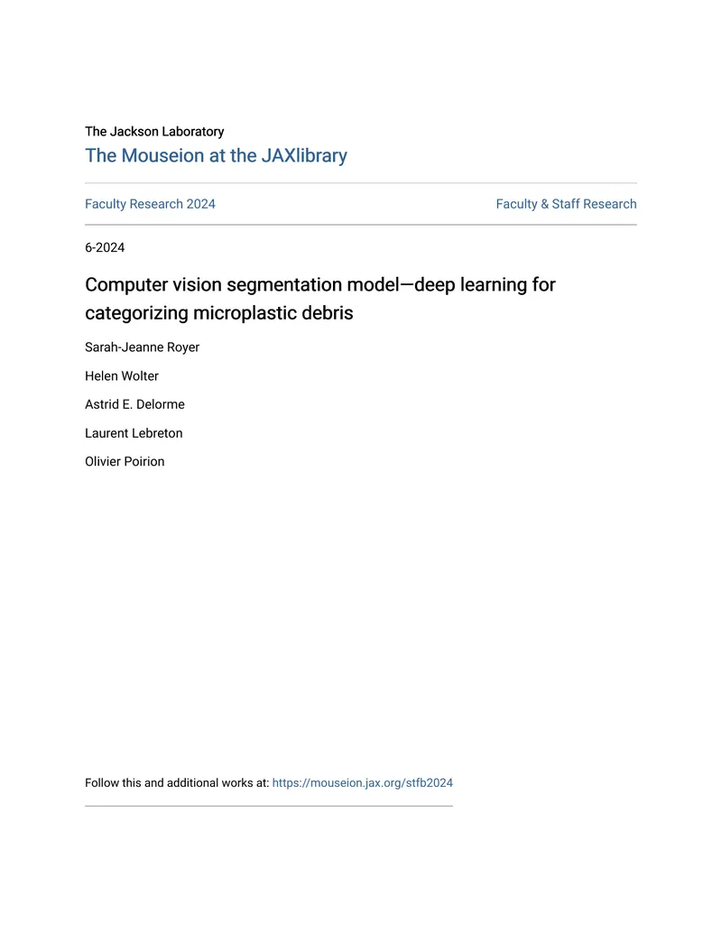 Deep Learning Model for Microplastic Categorization