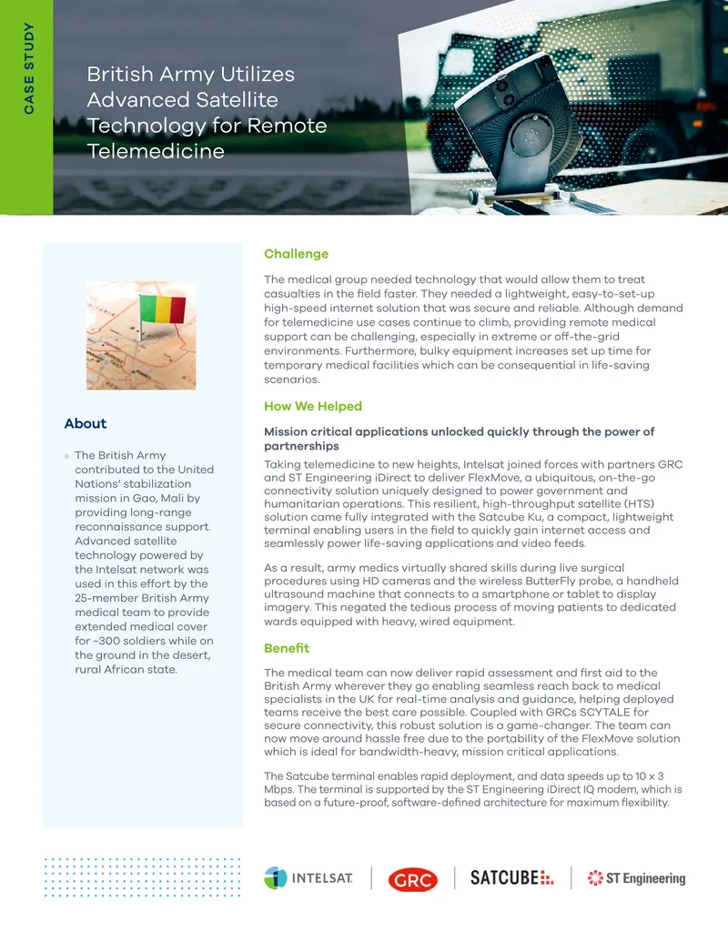 British Army Utilizes Advanced Satellite Technology for Remote Telemedicine