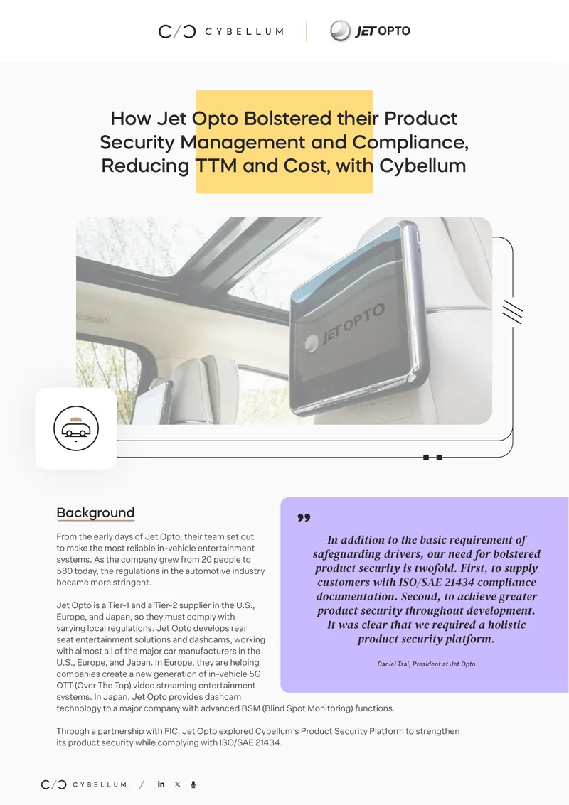 Jet Opto Product Security Management Case Study