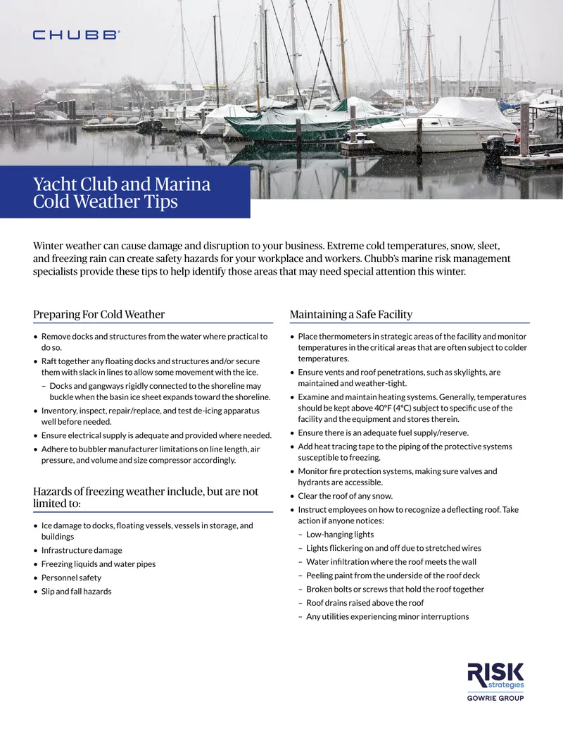 Cold Weather Preparedness for Marine Facilities