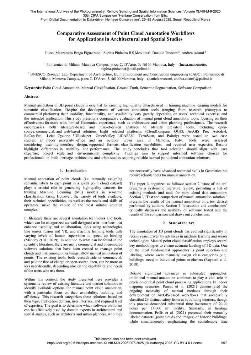 Comparative Assessment of Point Cloud Annotation Workflows