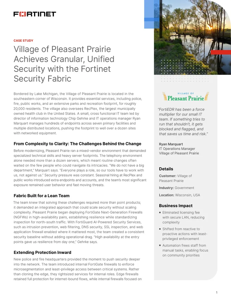 Unified Security Implementation in Pleasant Prairie