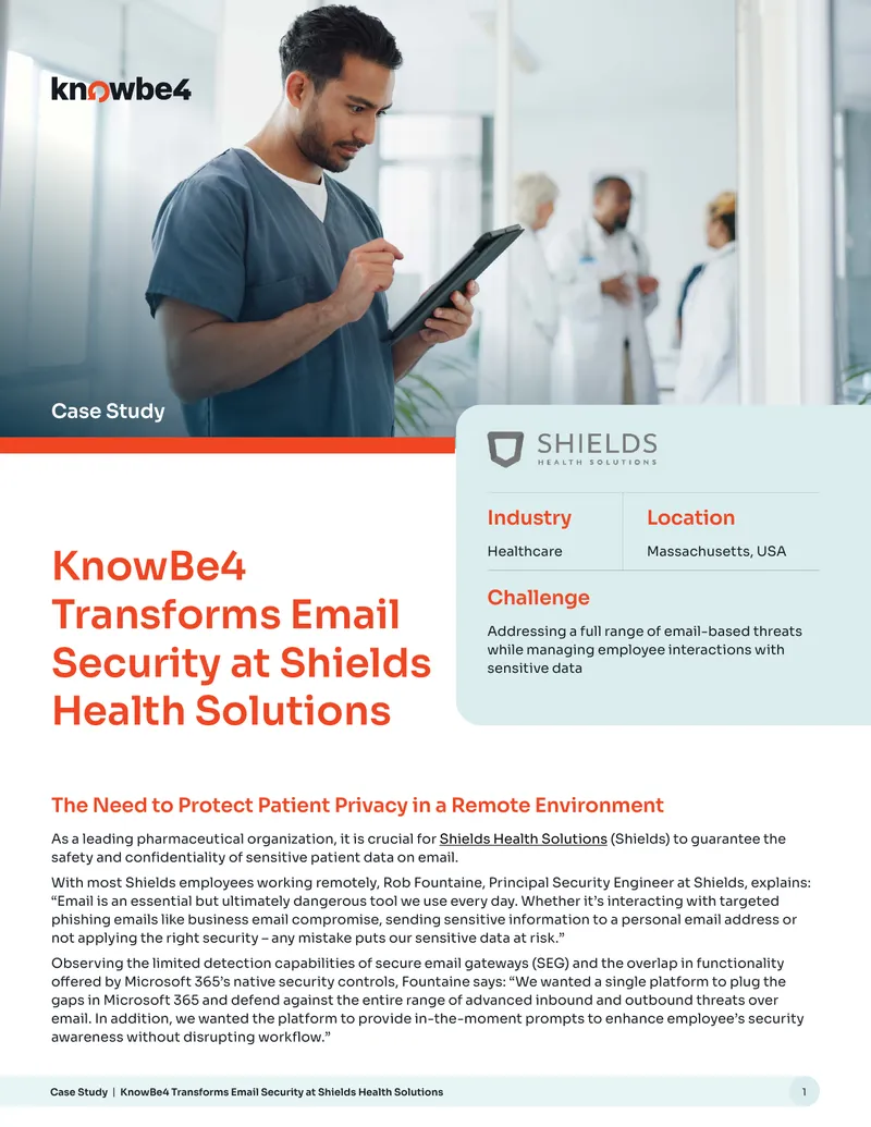 Email Security Enhancement Case Study at Shields Health Solutions