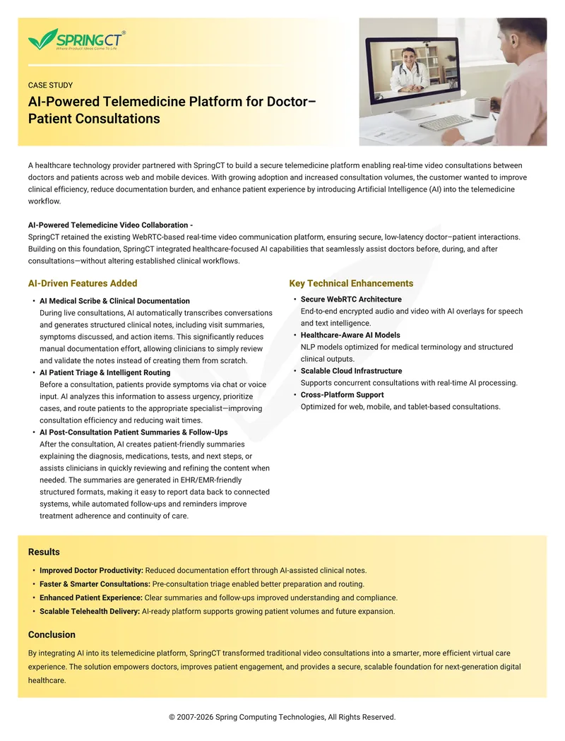 AI-Powered Telemedicine Platform Case Study