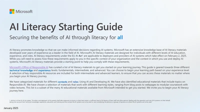 AI Literacy Starting Guide