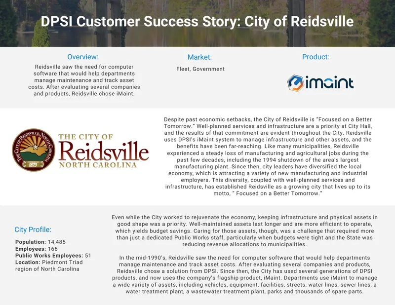 DPSI Customer Success Story for City of Reidsville