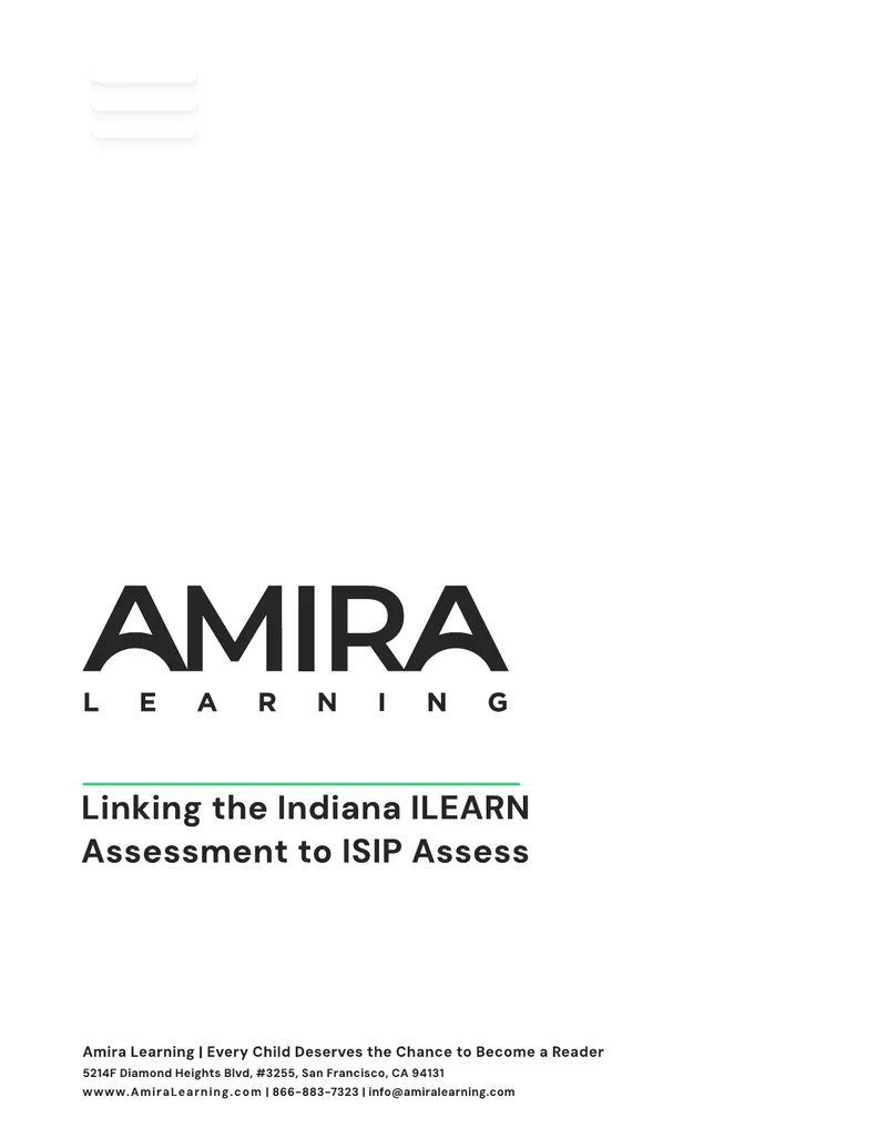 Linking Indiana ILEARN Assessment to ISIP Assess