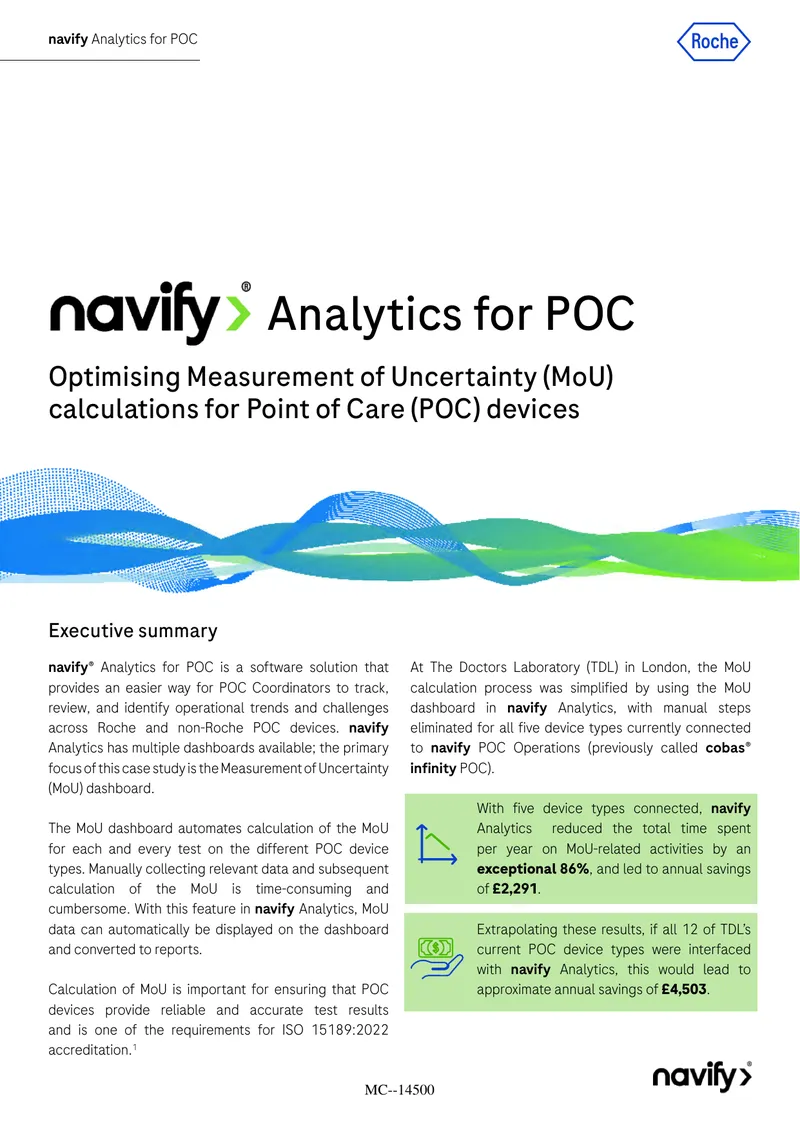 navify Analytics Measurement of Uncertainty Dashboard Case Study