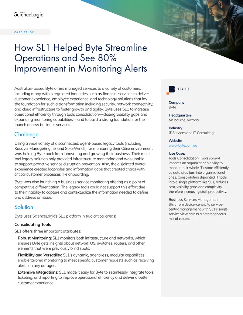 Byte Case Study on SL1 Platform Implementation