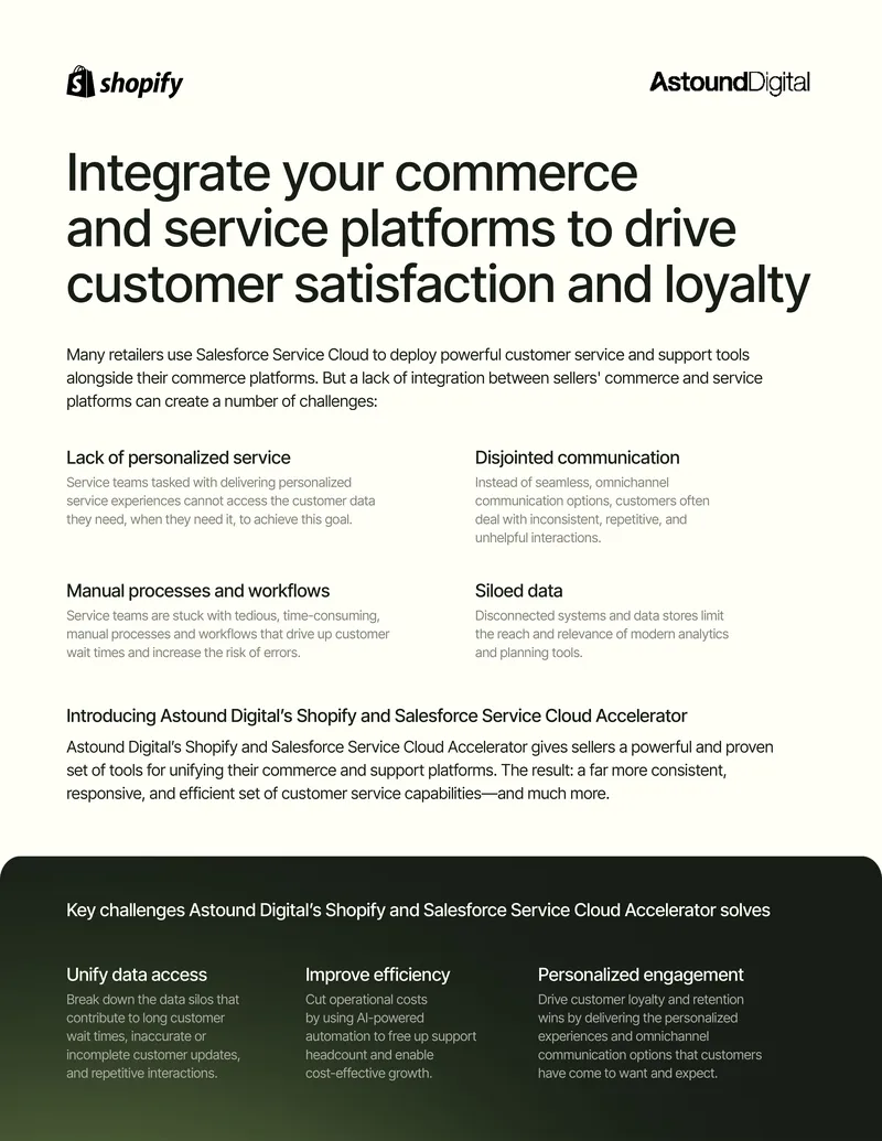Shopify and Salesforce Service Cloud Accelerator Overview