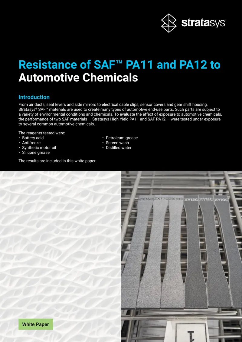 Resistance of SAF Materials to Automotive Chemicals