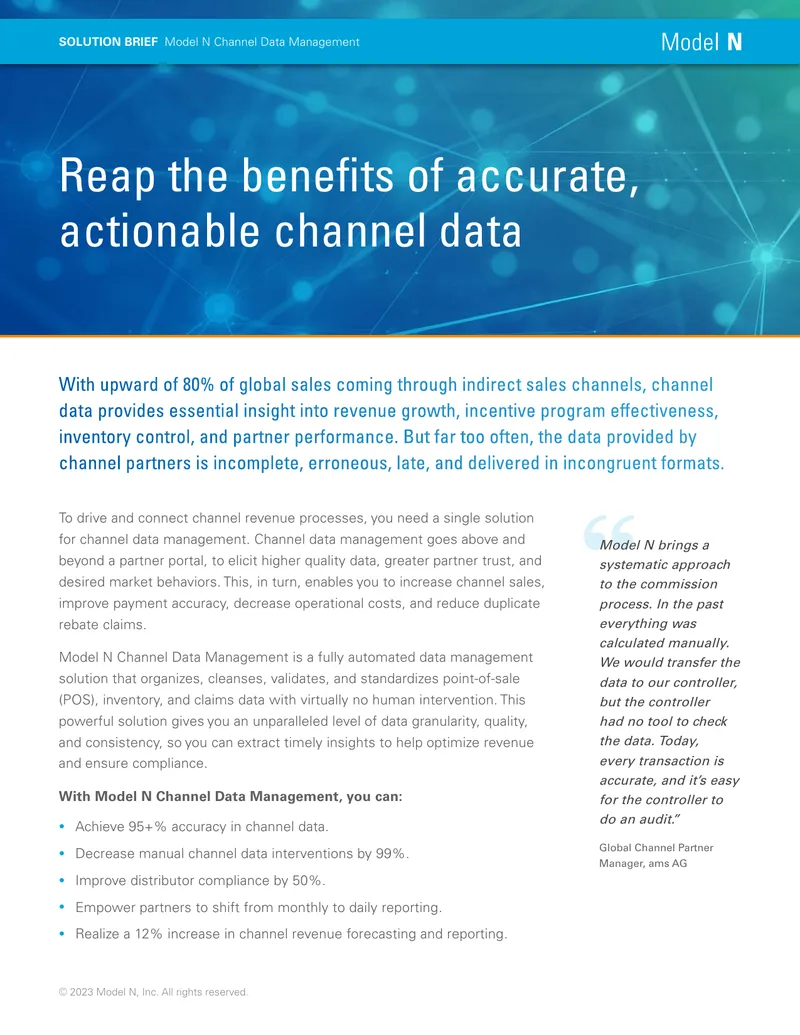 Model N Channel Data Management Solution Brief