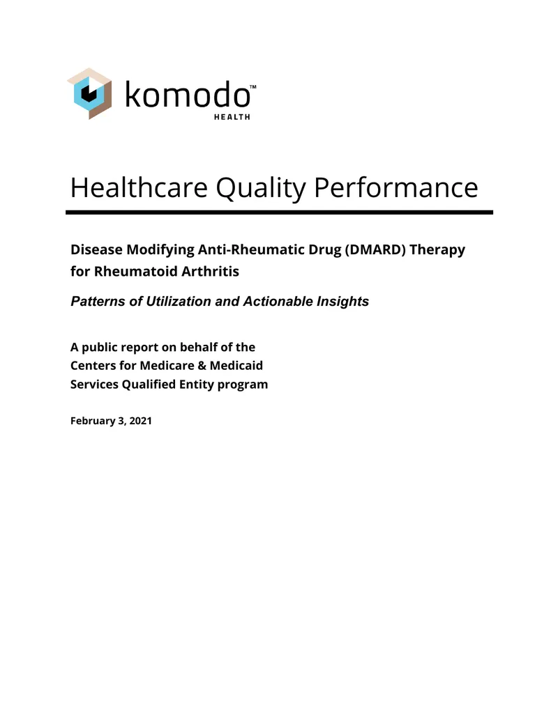 Disease Modifying Anti-Rheumatic Drug Therapy Report