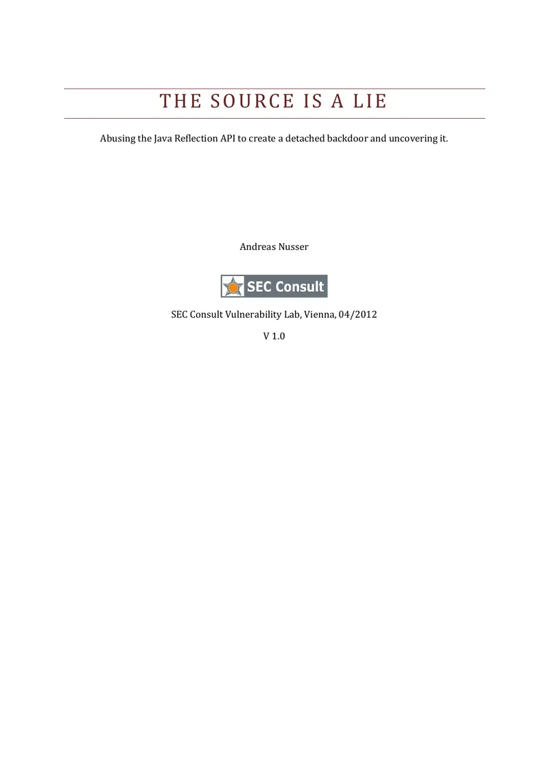 Abusing Java Reflection API for Backdoor Creation