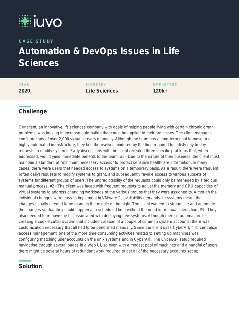 Automation and DevOps Solutions in Life Sciences