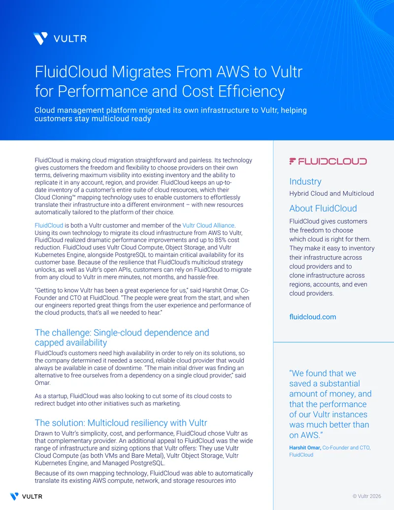 FluidCloud Migration from AWS to Vultr
