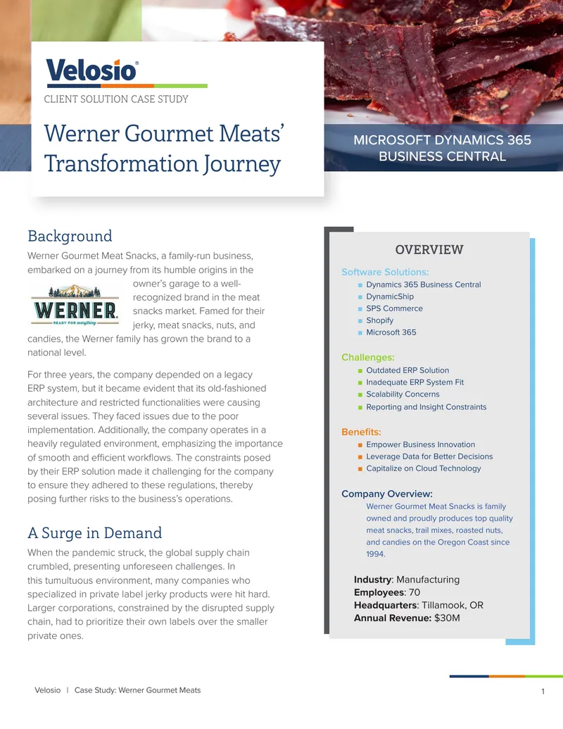 Case Study on ERP Transformation at Werner Gourmet Meats