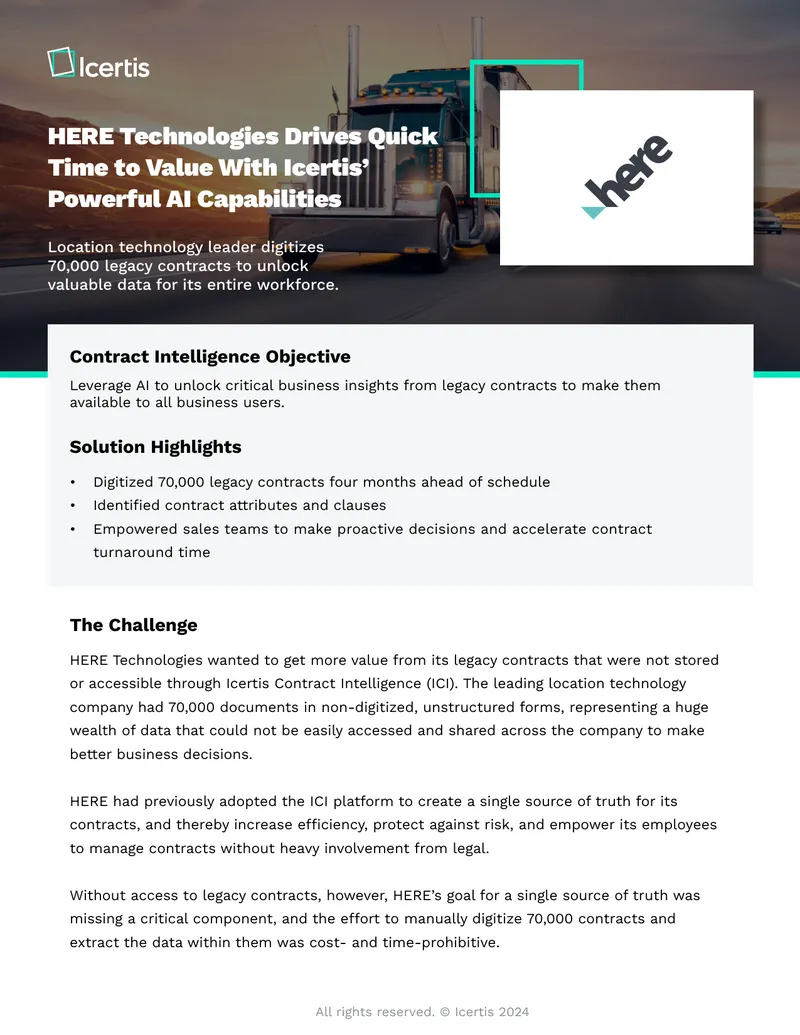 HERE Technologies Legacy Contract Digitization Case Study