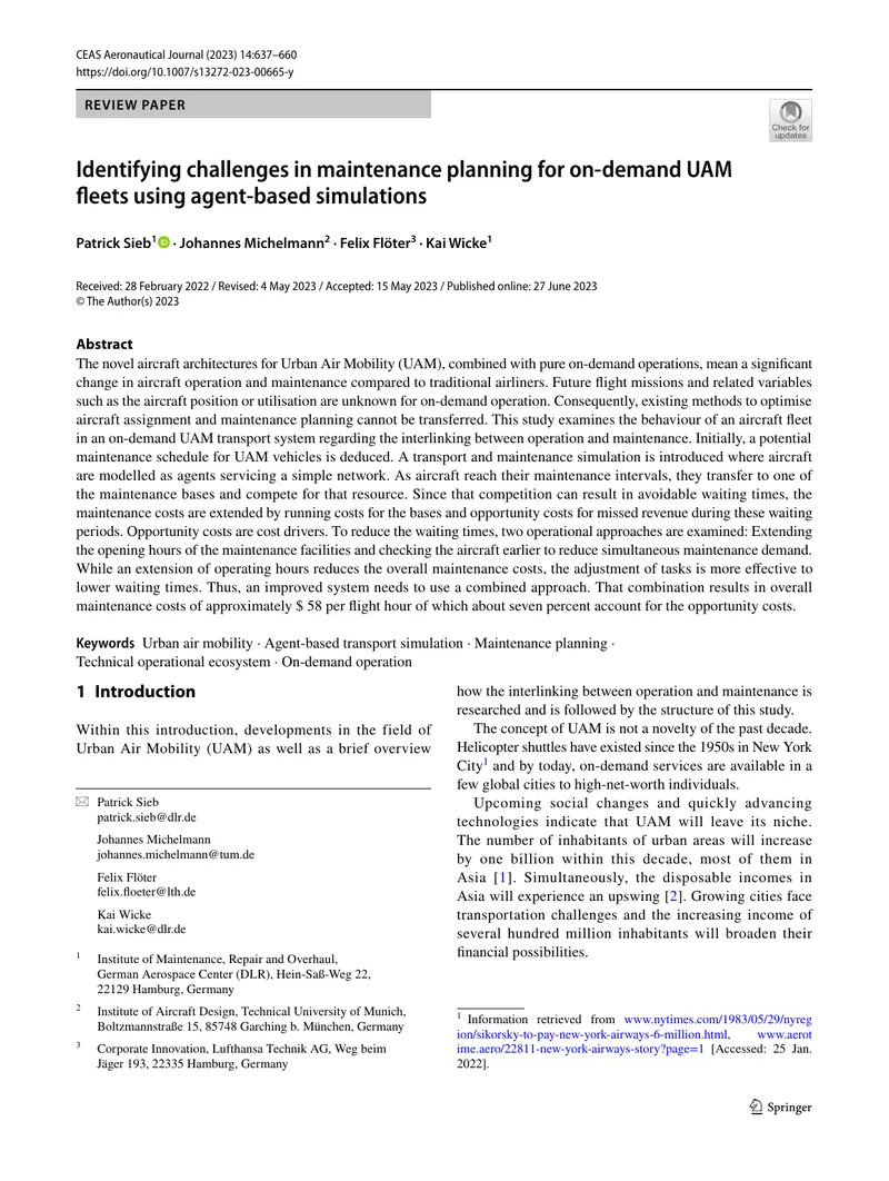 Challenges in Maintenance Planning for On-Demand UAM Fleets