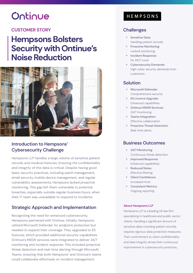 Hempsons LLP Cybersecurity Enhancement Case Study