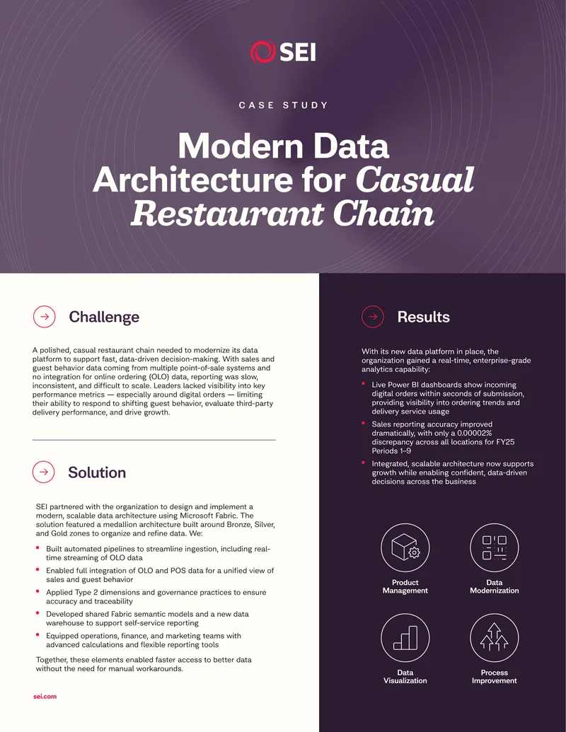 Modern Data Architecture for Casual Restaurant Chain