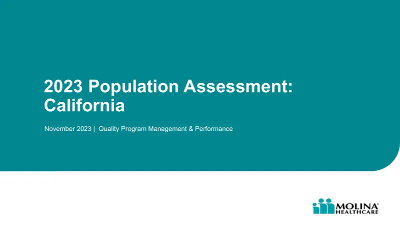 2023 Population Assessment for California