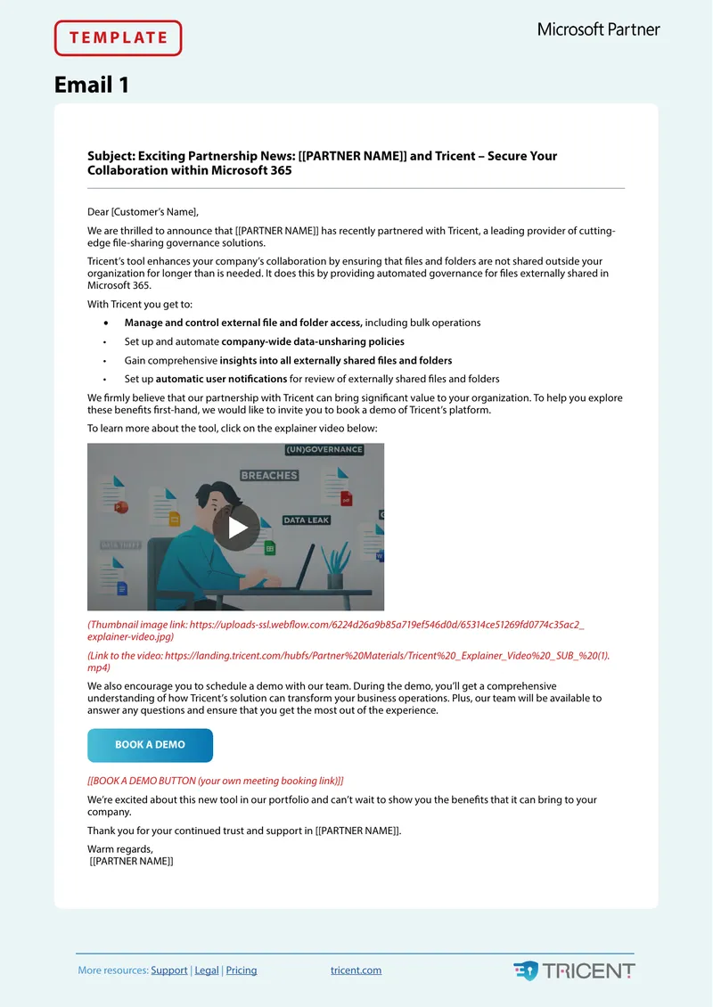 Tricent File Sharing Governance Partnership Announcement