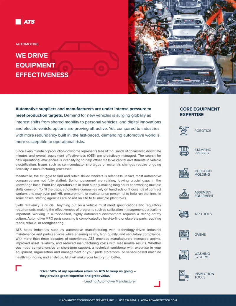 Automotive Manufacturing Operational Efficiency Solutions