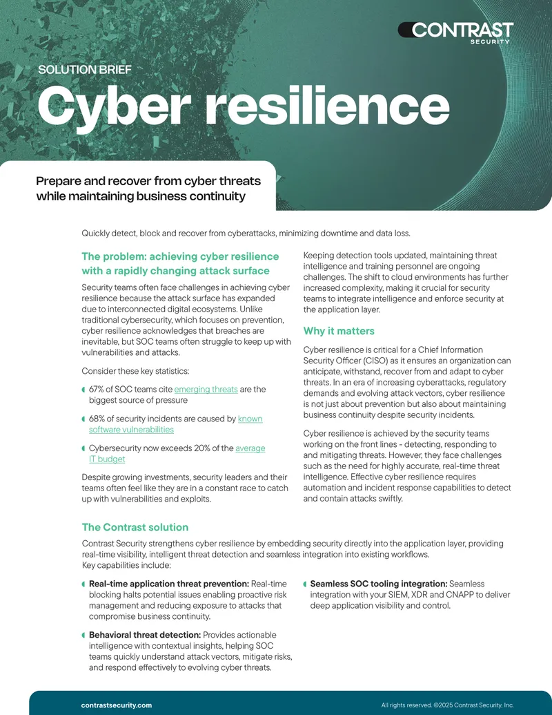 Cyber Resilience Solution Brief