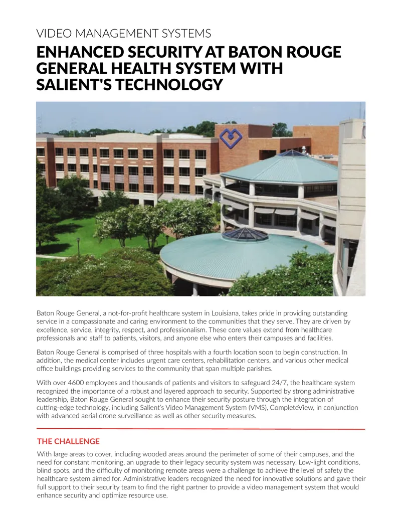 Video Management System Implementation at Baton Rouge General
