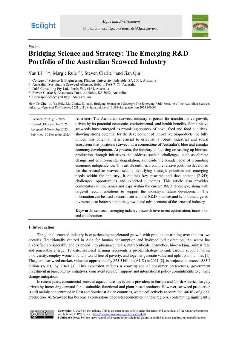 Bridging Science and Strategy in Australian Seaweed Industry