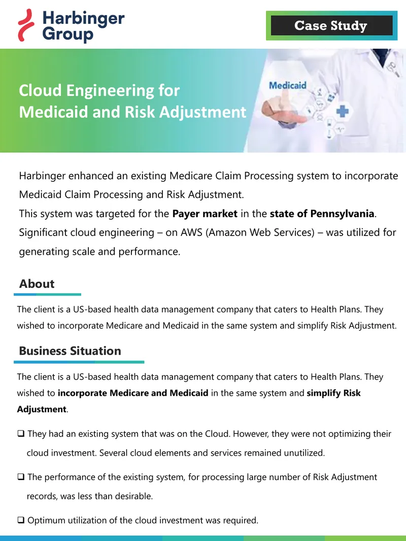 Cloud Engineering for Medicaid and Risk Adjustment