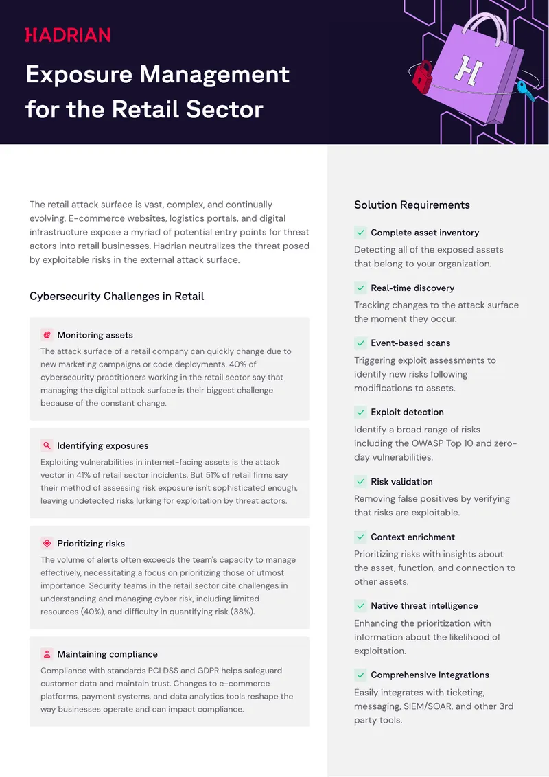 Exposure Management for the Retail Sector