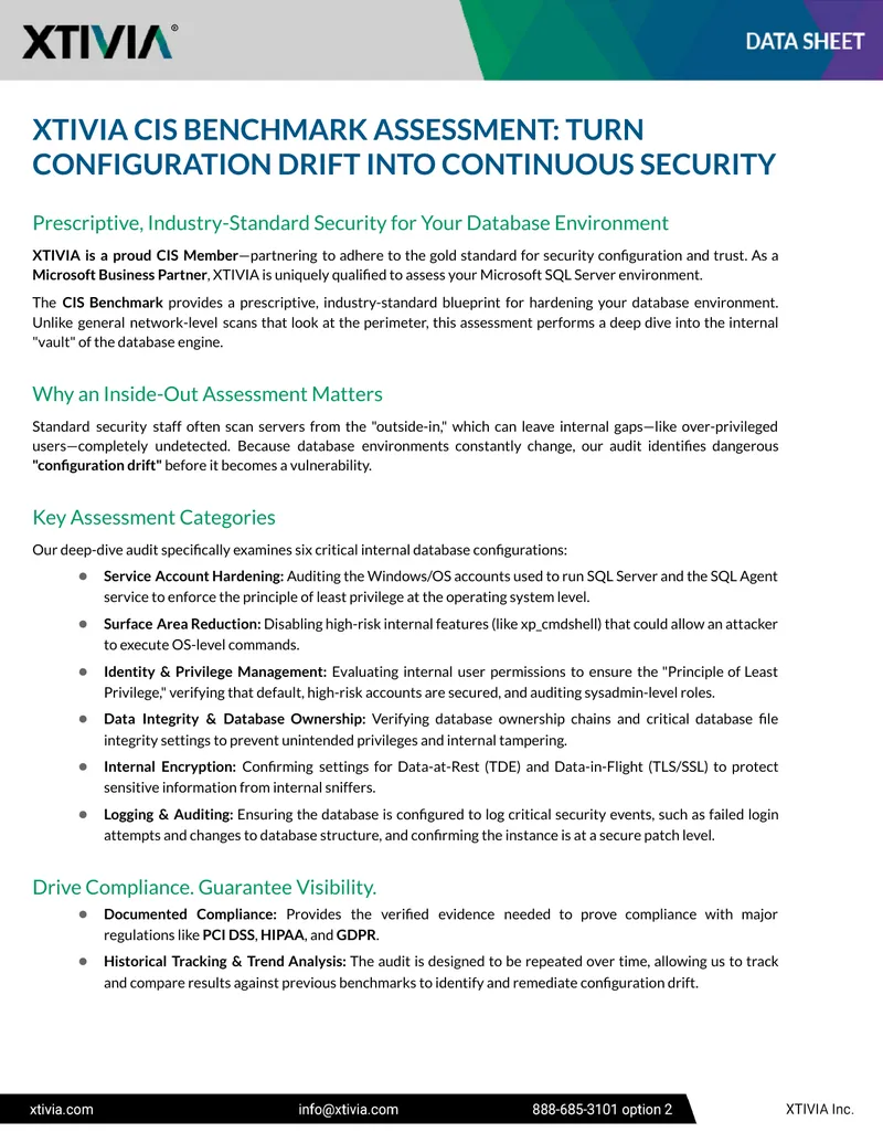 CIS Benchmark Assessment for Database Security