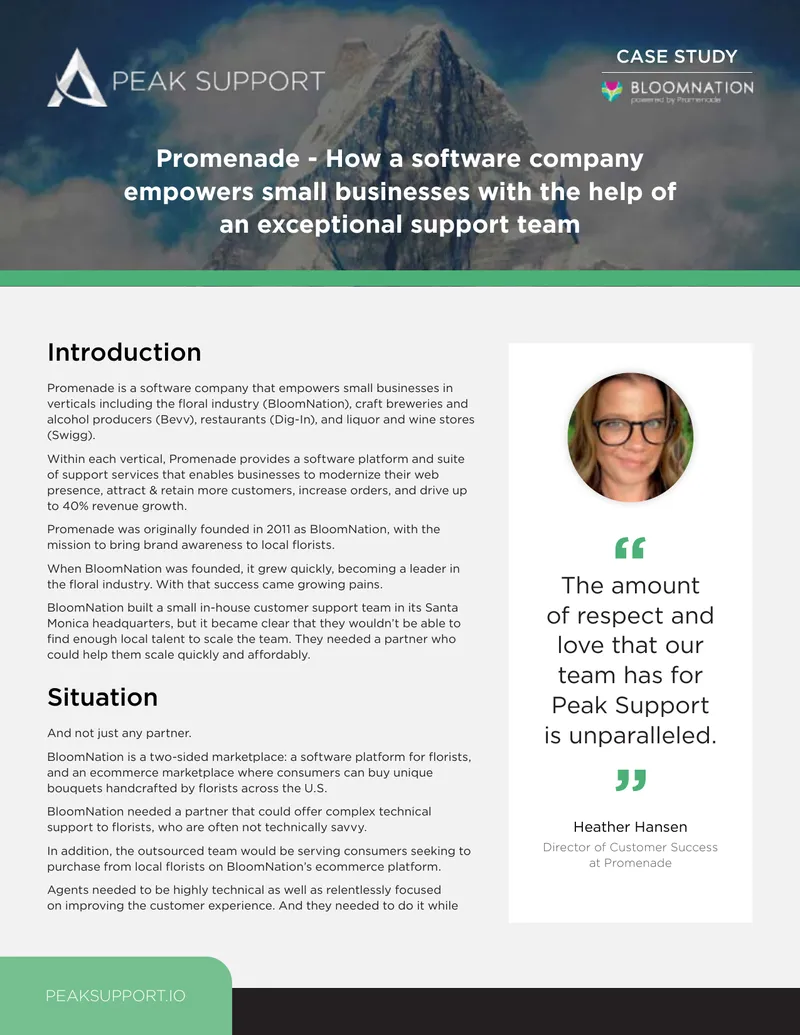 Promenade Case Study on Customer Support Solutions