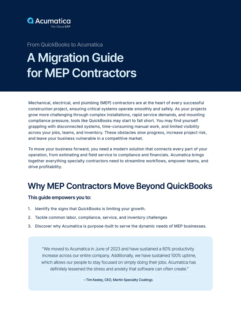 Migration Guide for MEP Contractors Transitioning from QuickBooks