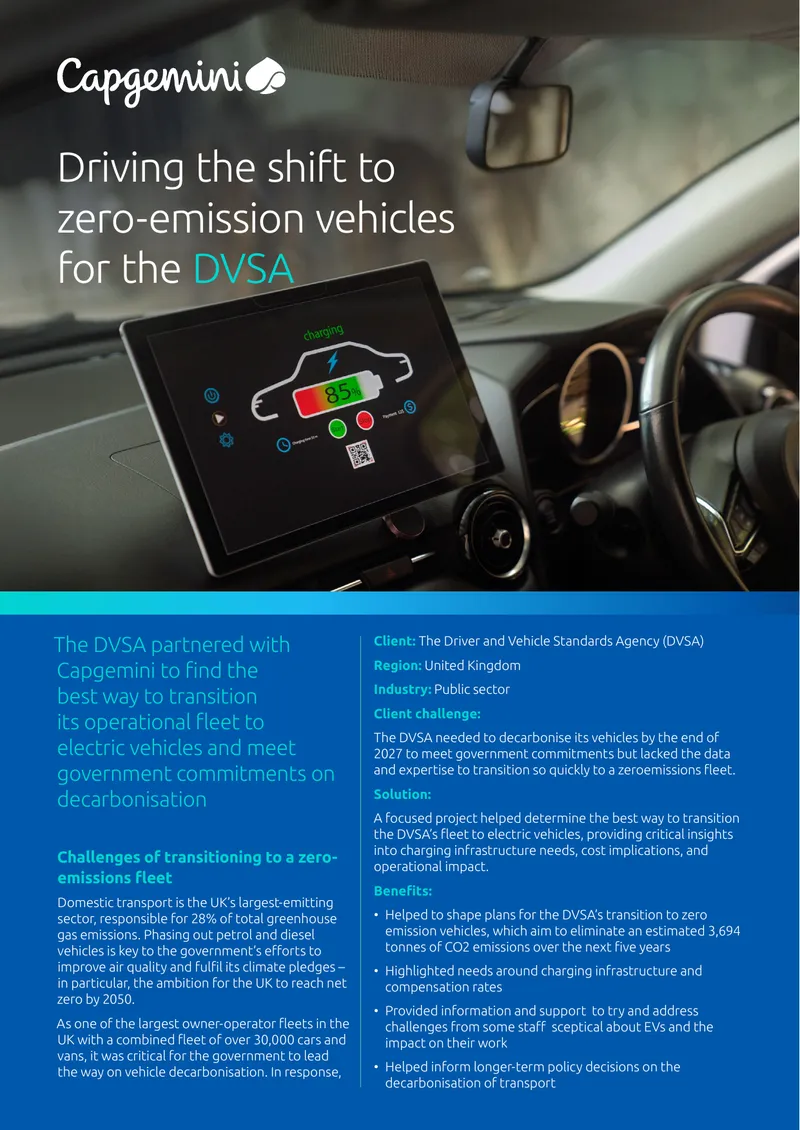 Transitioning DVSA Fleet to Electric Vehicles