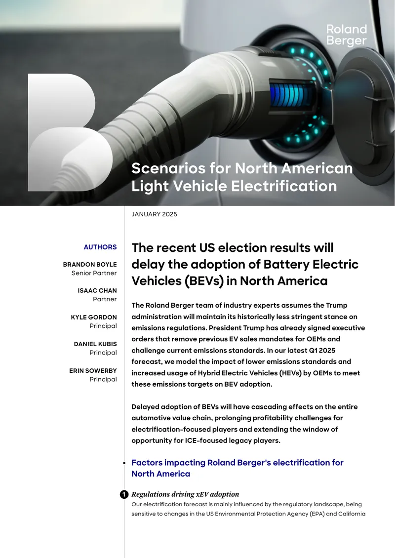 Impact of US Election on Battery Electric Vehicle Adoption